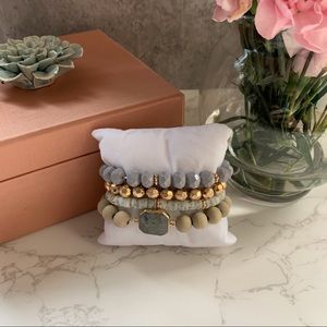 Leticia Set of Four Bracelets in Grey